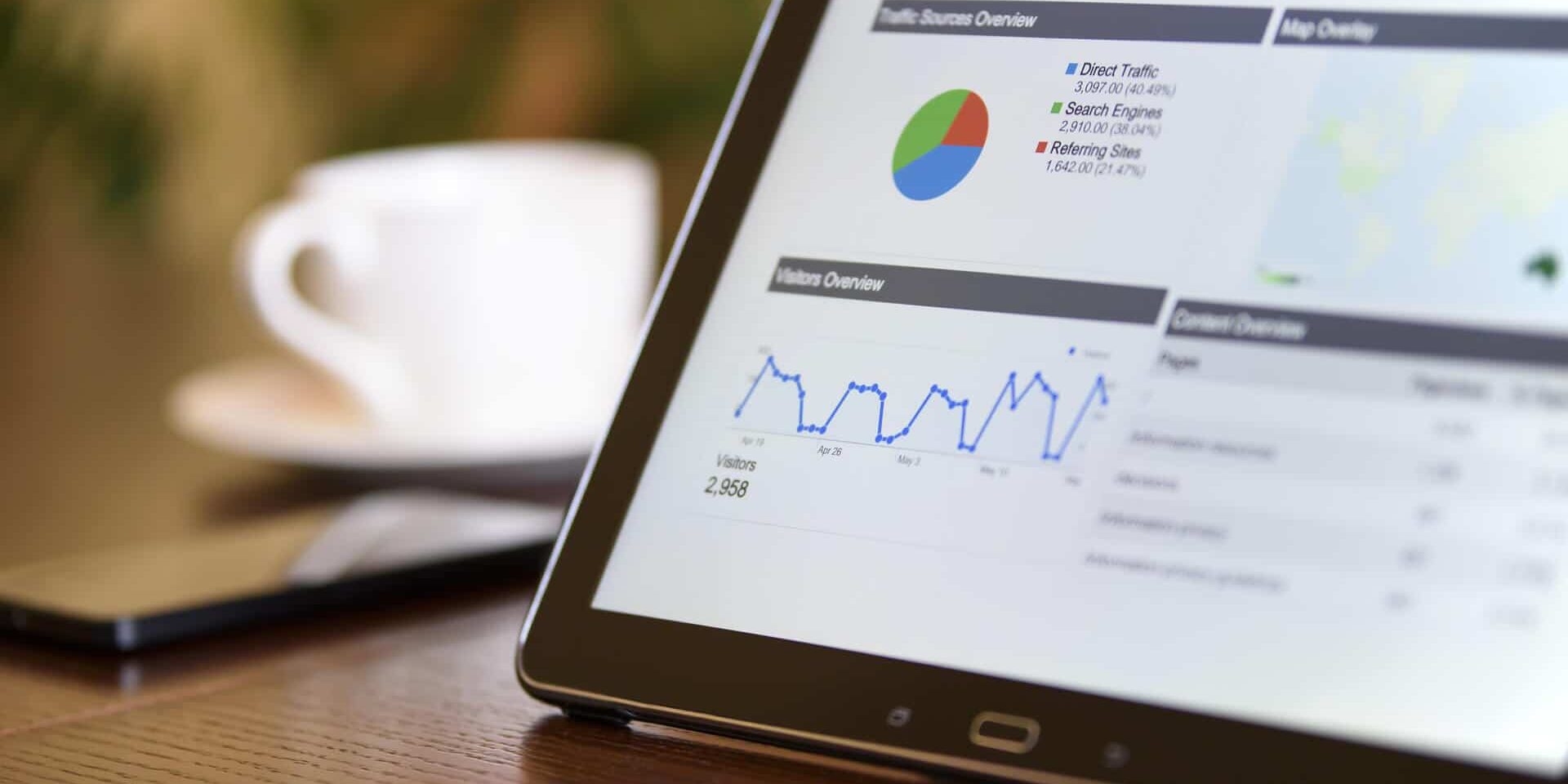 tablet displaying graphs
